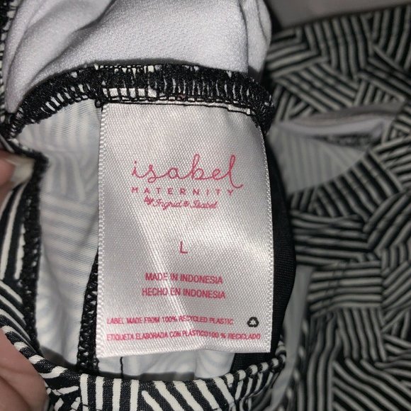 Isabel Maternity Geometric Tankini Swim Top Criss Cross Back - Picture 8 of 11